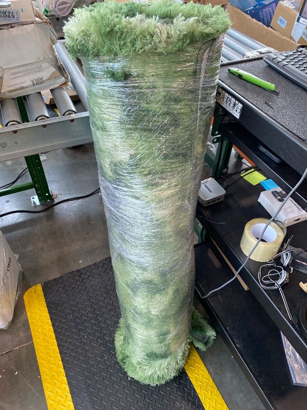 Photo 1 of [VERY DIRTY] DweIke Fluffy Dark Green Rugs for Bedroom Living Room, 8x10 Large Soft Plush Shaggy Tie-Dyed Forest Moss Green Girls Boys Kids Rug, Non-Slip and Machine Washable Carpet for Dorm Nursery Decor