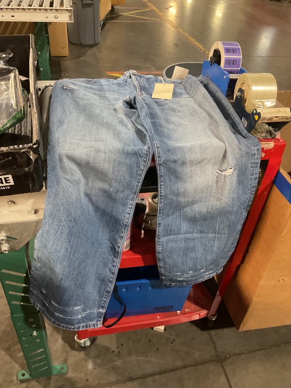 Photo 1 of ***STOCK IMAGE FOR REFERENCE***
CAKE THE LABEL Women High Rise Regular Straight Jeans Wide Legs Stretchy Pants (Dark Blue) 34x31