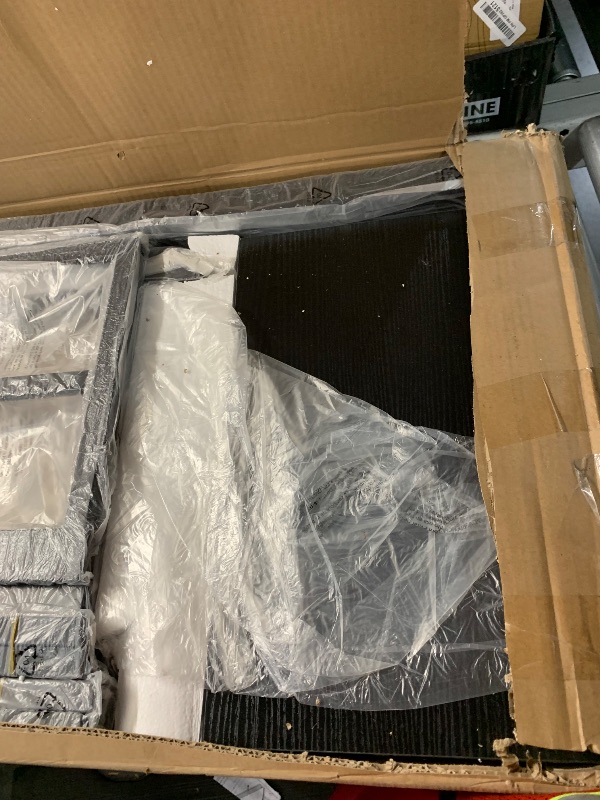 Photo 1 of ***missing hardware*** Bellemave Full Size Metal Loft Bed with L Shaped Desk and Wardrobe, Heavy Duty Loft Bed Frame with Storage Stairs, LED Loft Bed Frame with Charging Station & Safety Guardrails, Black