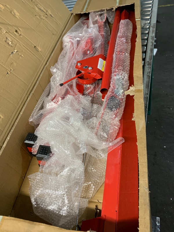 Photo 1 of (missing many parts, sold for parts) 11FT Drywall Lifter Panel Hoist Dry Wall Rolling Caster Lifter Construction Tool 150LB Heavy Duty Sheetrock Hoist Holder (Red)