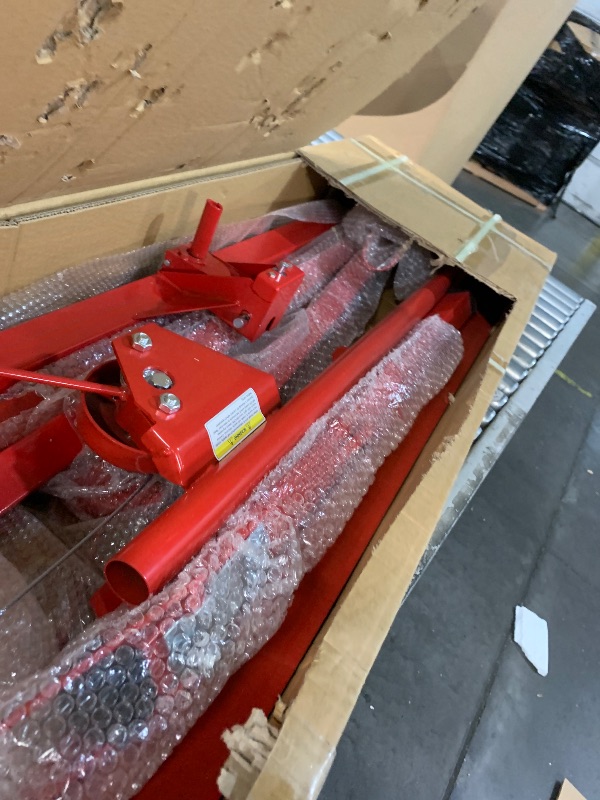 Photo 1 of (missing many parts, sold for parts) 11FT Drywall Lifter Panel Hoist Dry Wall Rolling Caster Lifter Construction Tool 150LB Heavy Duty Sheetrock Hoist Holder (Red)
