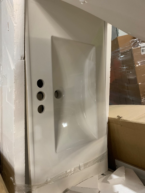 Photo 1 of ***DAMAGED - SEE NOTES/PICTURES***
Tribesigns 36" Bathroom Vanity with Sink, Modern Bathroom Sink Cabinet with 4 Drawers & 2 Doors, Bath Storage Vanity Sink with Metal Handles, Solid Wood Frame, Paint Surface White