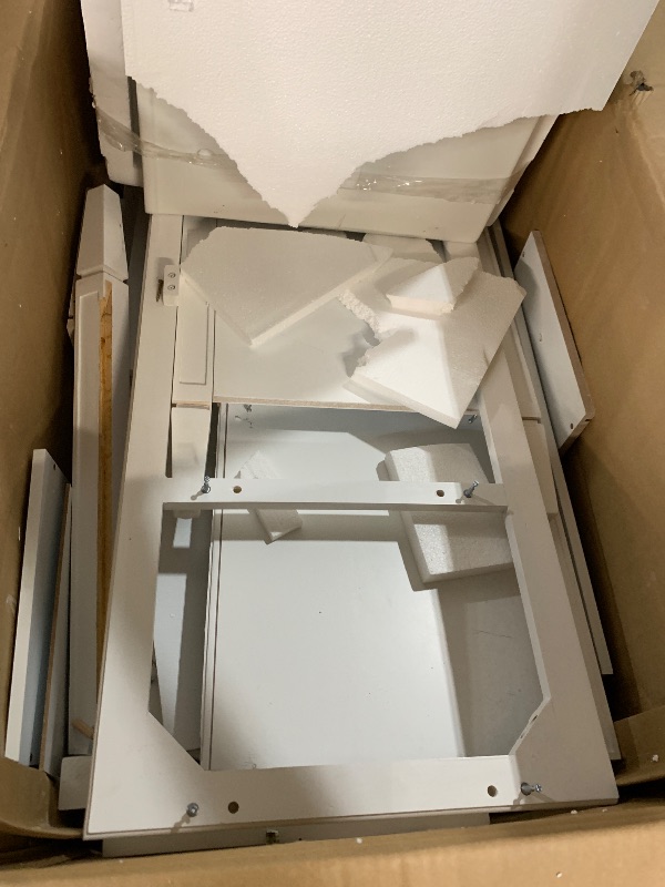 Photo 1 of ***DAMAGED - SEE NOTES/PICTURES***
Tribesigns 36" Bathroom Vanity with Sink, Modern Bathroom Sink Cabinet with 4 Drawers & 2 Doors, Bath Storage Vanity Sink with Metal Handles, Solid Wood Frame, Paint Surface White