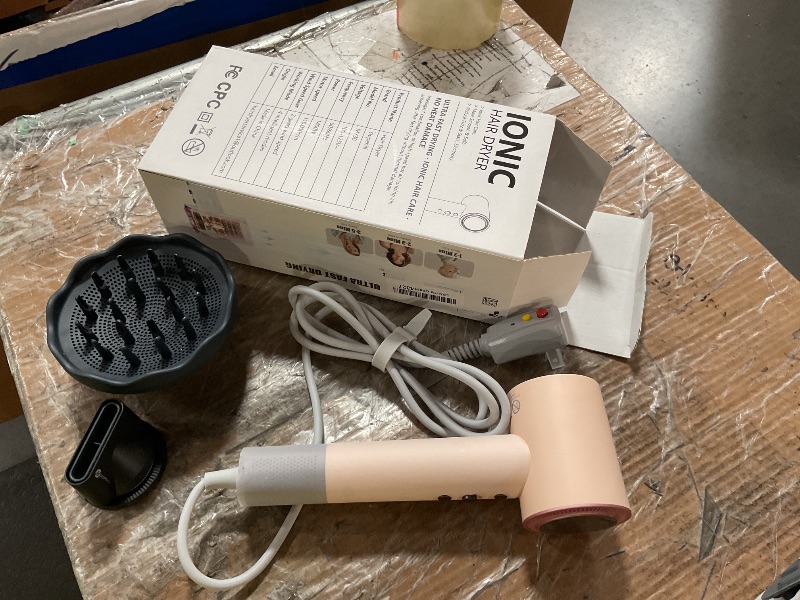 Photo 1 of (OUTLET)slopehill 110,000 RPM Professional Hair Dryer - 0.8lb Ultra-Lightweight, 2 Billion Ion Technology for 98% Frizz Reduction, AI Smart-Temp Control, Magnetic Attachments for All Hair Types (Pink)