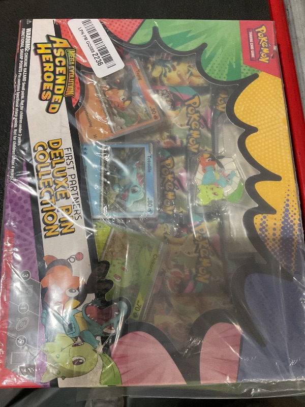 Photo 1 of ***FAKE*** Pokémon TCG: Mega Evolution—Ascended Heroes First Partners Deluxe Pin Collection (3 Foil Promo Cards, 1 Deluxe Pin & 5 Booster Packs