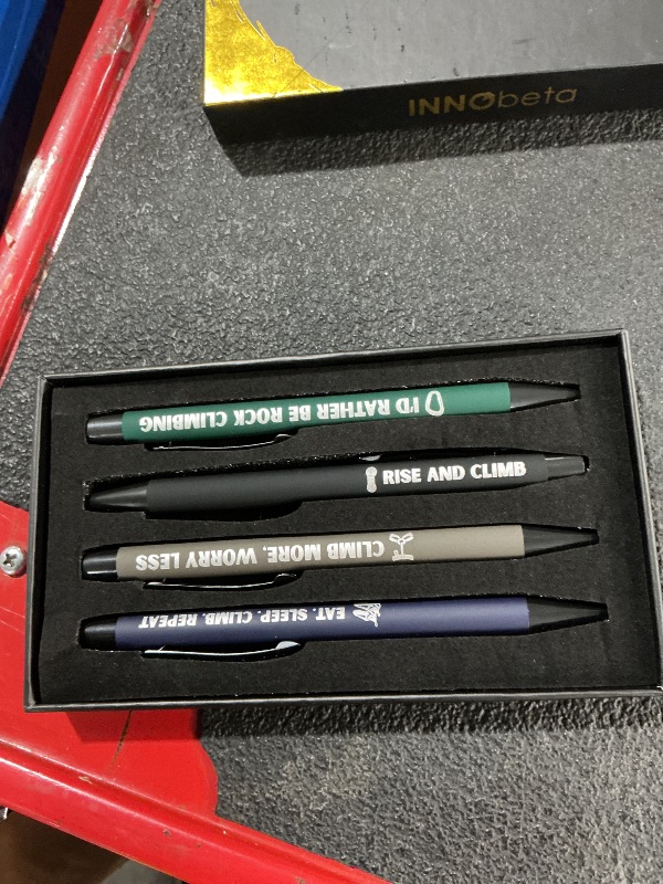 Photo 1 of ***STOCK IMAGE FOR REFERENCE***
*** rock climber pens not flight attendant**
InnoBeta Flight Attendant Gifts for Women, A Unique Gift for Flight Attendant on Christmas, Birthday, Ballpoint Pen Set of 4