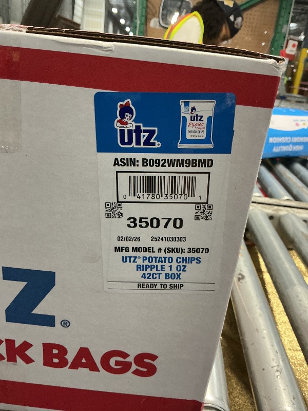 Photo 1 of ***FACTORY SEALED*** BEST BY 02/02/2026***
Utz Ripples Original Crispy Chips Made from Fresh Potatoes, 42 Count, Crunchy Individual Snacks to Go, Gluten Free Snacks