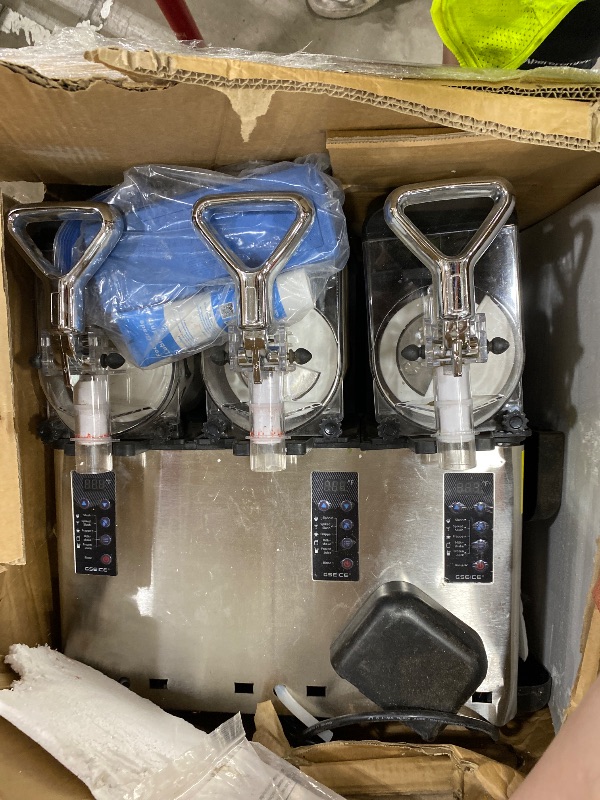 Photo 1 of **NEEDS CLEANING**5-in-1 Commercial Slushy Machine, 135oz x 3 Tank Slushie Machine with LED Lights for Party Bars, No Ice Needed, Superior Smooth Output Margarita Machine for Slush, Cocktails, Frappe, Milkshake, Juice