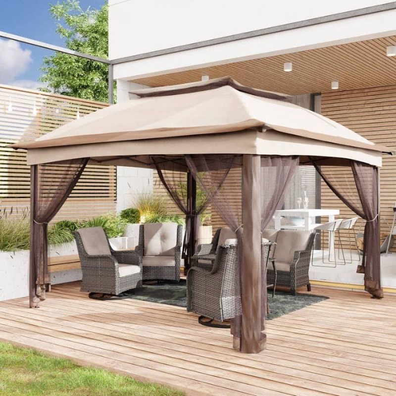 View 1 of ***STOCK IMAGE FOR REFERENCE***
Gazebo 10*13 Ft Black and Khaki