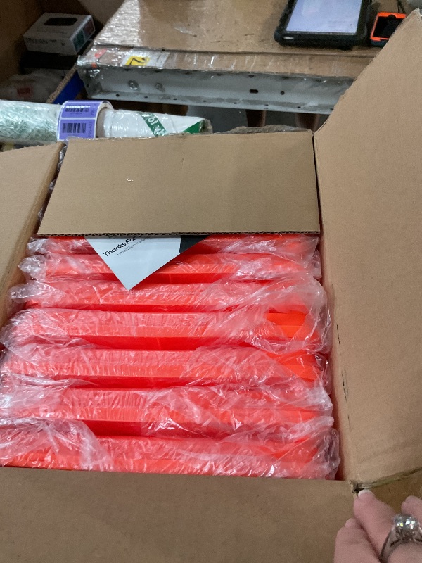 Photo 1 of [10 Pack] 18 Inch Collapsible Traffic Safety Cones, Orange Cones, Multi Purpose Pop-up Cones with Reflective Collar, for Driving Practice,Road Parking,