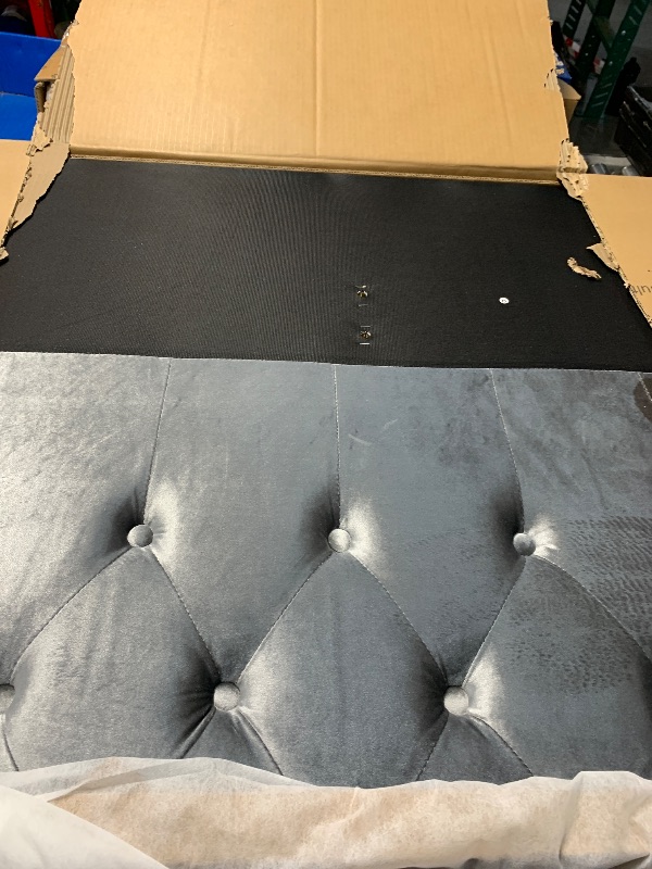 Photo 1 of (missing items, heaboard only) Christopher Knight Home Upholstered Daybed with Trundle, Twin Size Trundle Sofa Bed, Couch Bed with Backrest and Curved Armrests, No Box Spring Needed, for Living Room, Bedroom and Guest Room, Grey
