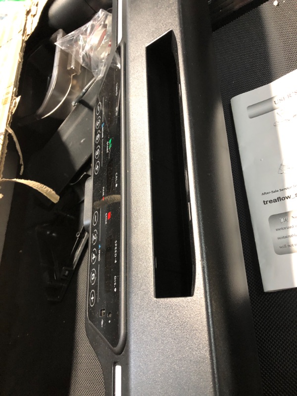 Photo 1 of *****PARTS ONLY , NON FUNCTIONAL **** TREAFLOW Treadmill with 0-25% Auto Incline, 3.5 HP Folding for Home Running, 10.0 MPH Max Speed, 300 lbs Weight Capacity, Bluetooth Speaker. (Black)