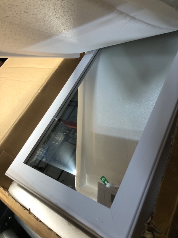 Photo 1 of ***DAMAGED - SEE NOTES/PICTURES***SONGMICS 6 LEDs Mirror Jewelry Cabinet, 47.2-Inch Tall Lockable Wall or Door Mounted Jewelry Armoire Organizer with Mirror, 2 Drawers, 3.9 x 14.6 x 47.2 Inches, White UJJC93W