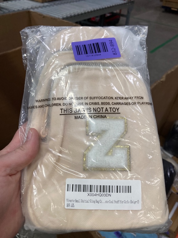 Photo 1 of "Z" Viverte Small Initial Sling Bag Cross Body Bag Fanny Pack for Girls Teen Girl Gifts Trendy Stuff Personalized Gifts for Teenager Girls (Beige-Z)