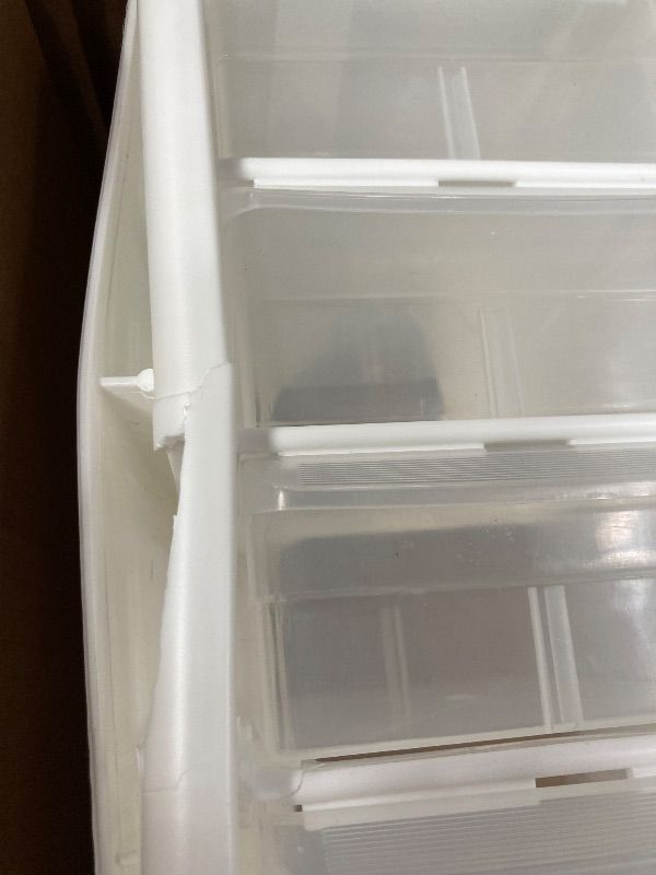 Photo 1 of ***CRACKED/PARTS ONLY****Akro-Mils 24-Drawer Plastic Drawer Storage Cabinet for Garage Organization, Bead Organizer, Building Bricks Storage, Teacher Toolbox, Makeup Organizer, 20" W x 6" D x 16" H, 10124 White