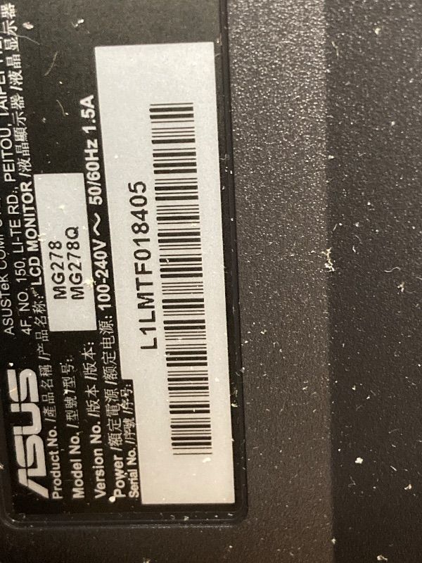 Photo 1 of ***BROKEN*SOLD FOR PARTS ONLY*NON RETURNABLE*NON REFUNADABLE*NO EXCEPTIONS***
ASUS MG278Q 27" QHD 1440p 144Hz 1ms Eye Care G-SYNC Compatible FreeSync Gaming Monitor with Dual HDMI DP DVI***BROKEN*SOLD FOR PARTS ONLY*NON RETURNABLE*NON REFUNADABLE*NO EXCEP