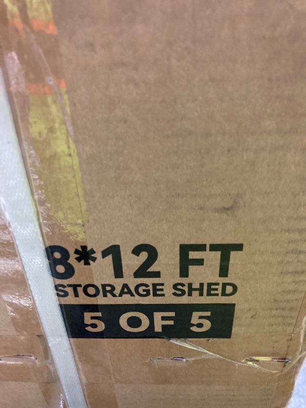 Photo 1 of **PARTIAL SET/BOX 5 OF 5 ONLY****Outdoor Storage Shed, 8x12FT Resin Shed with Floor/Windows/Lockable Door/Vents, 15mm Thickened Heavy Duty All-Weather Garden Tool Shed for Backyard...