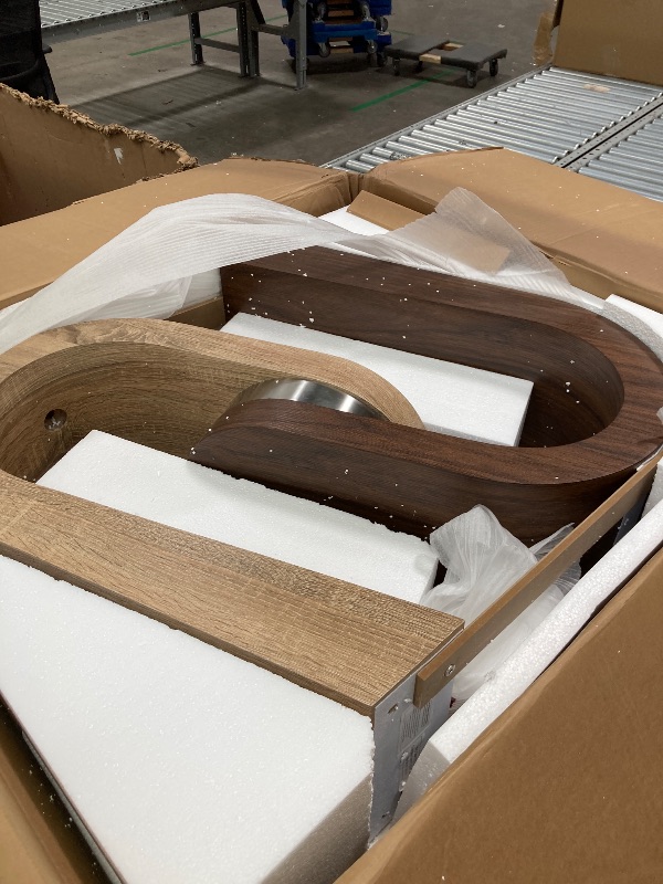 Photo 1 of ***BOX 2 OF 3 -MISSING BOX #1 & #2 -SELLING AS INCOMPLETE PARTS ONLY*** Global Furniture USA Oak and Walnut Base Dining Table