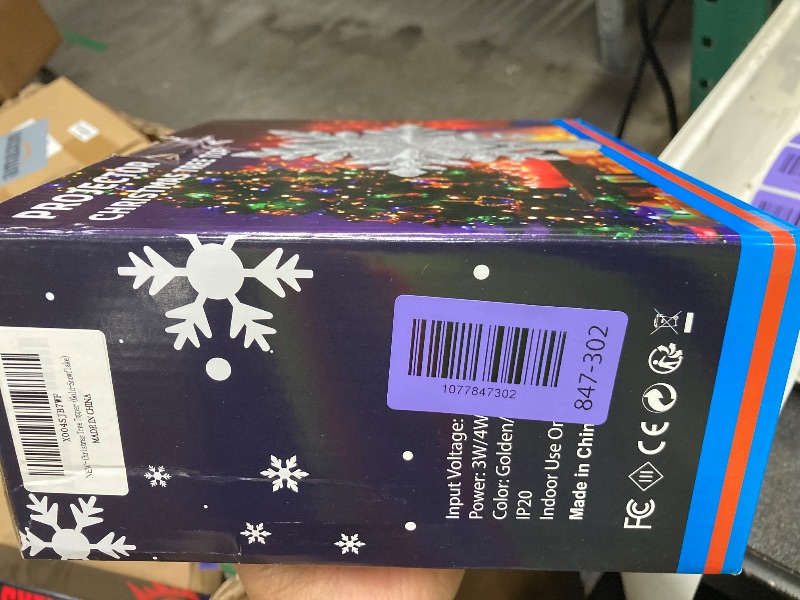 Photo 1 of [6 Patterns] 9.05 inch Christmas Tree Topper Projector Snowflake with 6 Patterns Gold Snowflake Projector Tree Topper Plug in for Indoor Office Xmas New Year Holiday (Gold,3m Cable)