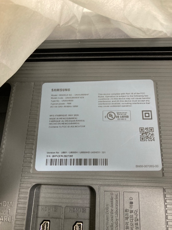 Photo 1 of ***PARTS ONLY/BROKEN SCREEN***Samsung 43-Inch Class Crystal UHD U8000H Series Samsung Vision AI Smart TV (2026 Model, 43U8000H) Crystal Processor 4K, Endless Free Content, Motion Xcelerator, Color Booster, Alexa Built-in