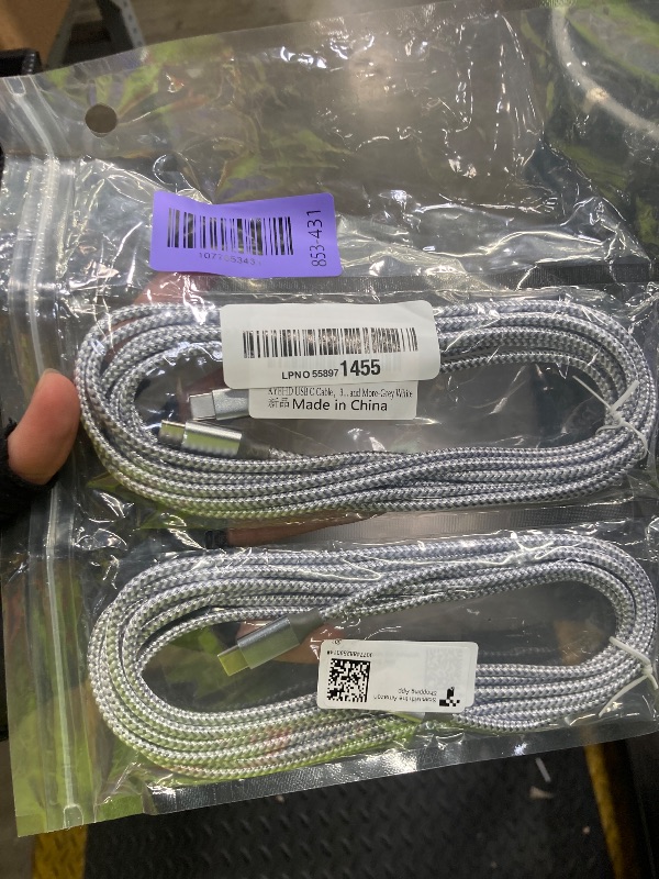 Photo 1 of ***1 IS MISSING***KYEHD USB C Cable?3 Pack 10FT 60W Fast Charging USB C to USB C Cable, Durable Type C Charger Cable for iPhone 17/16/15/iPad MacBook CarPlay and More-Grey White***1 IS MISSING***