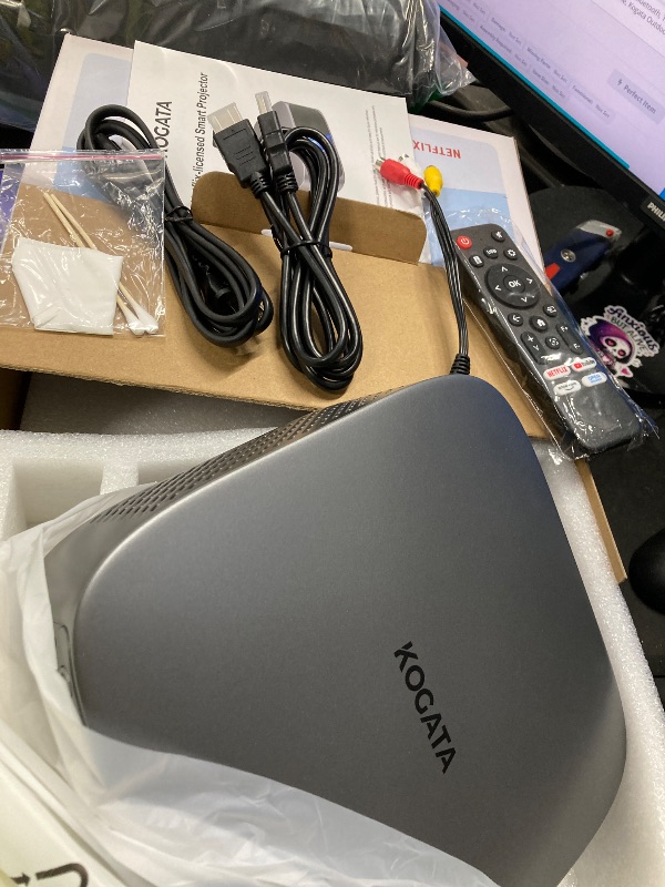 Photo 1 of [Short Throw/1200ANSI/Built in Apps] Projector 4K with WiFi and Bluetooth, TOF Auto Focus Keystone Smart Projector for Dolby Audio Home Theater Movie, Kogata Outdoor Projector Portable Ceiling