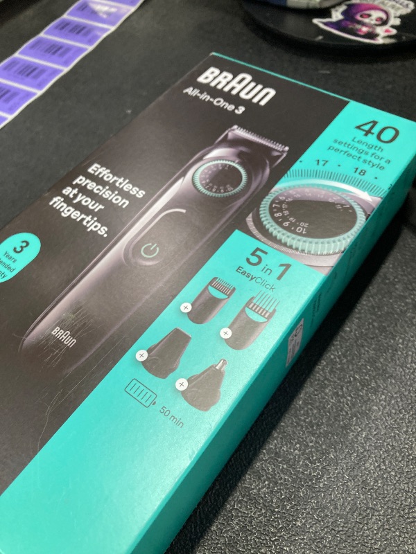 Photo 1 of **PART ONLY **Braun All-in-One Style Kit Series 3 3450, 5-in-1 Trimmer for Men with Beard Trimmer, Ear & Nose Trimmer, Hair Clippers & More, Ultra-Sharp Blade, 40 Length Settings and Washable