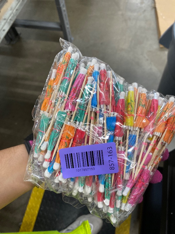 Photo 1 of [200 Pcs] Cocktail Drink Umbrella Picks Toothpicks - Colorful Paper Toothpicks Cocktail Umbrellas for Luau Parasols Hawaiian Tiki Party Decorations