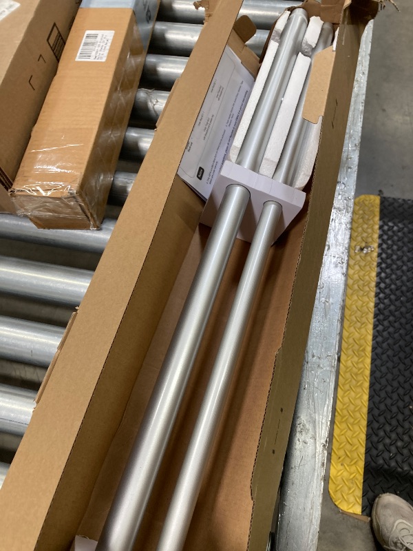 Photo 1 of 1 Inch Double Curtain Rods 36 to 72 Inches (3 to 6 ft), USFOOK Single Drapery Rods for Windows 24 to 68 Inches, Telescoping Dual Curtain Rod with Silver Translucent Finials