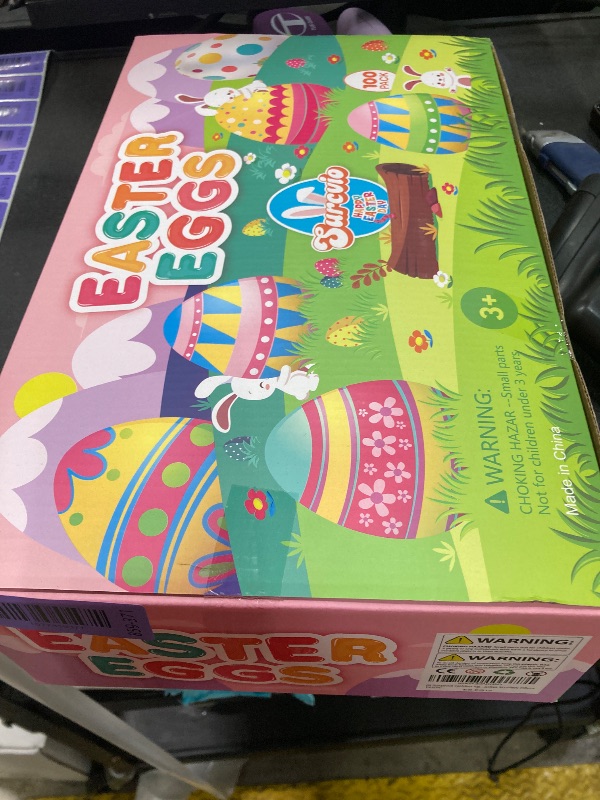 Photo 1 of [6 Surprise Golden Eggs] 100 Pack 3 Inch Large Easter Eggs, Empty Easter Eggs Fillable, Bright Colors Plastic Eggs Bulks for Easter Hunt, Easter Party Favor, Basket Stuffers Fillers