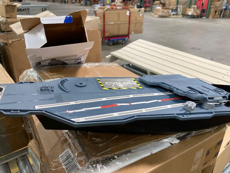Photo 1 of ***MISSING PARTS**33-Inch Aircraft Carrier Mega Playset - Ultimate Military Battle Set for Boys with Realistic Battleship, Fighter Jets, Toy Soldier Figures, Military Vehicles for Kids Imaginary Pretend Play