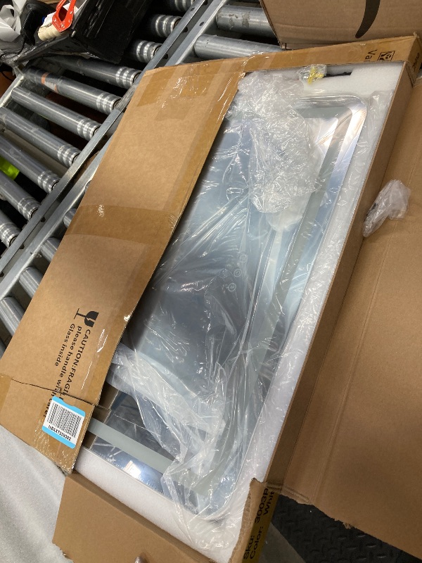 Photo 1 of ***MISSING BASE -SELLING AS IS*** ROLOVE 23"x 18" Large Vanity Mirror with Lights, LED Makeup Mirror for Dresser and Desk, 10X Magnification, Dimmable Touch Control, Wall Mounted or Tabletop Mirror for Bedroom (White)
