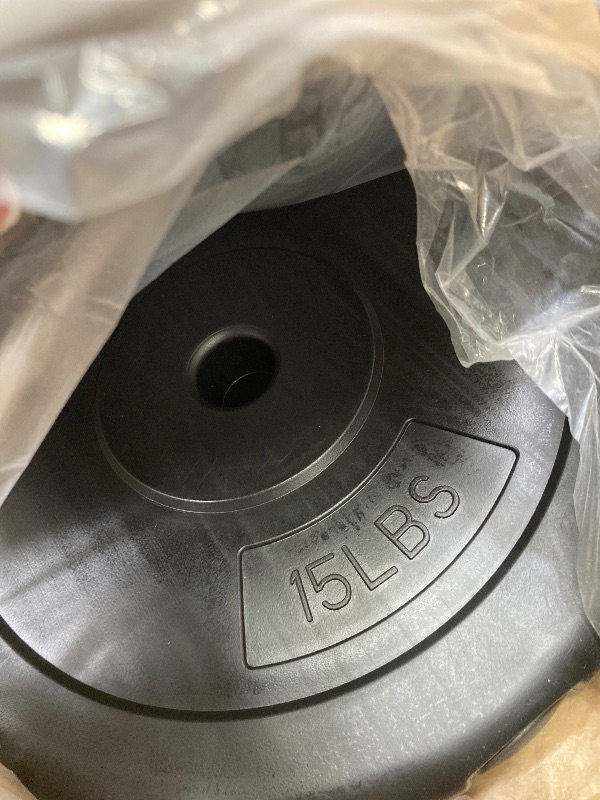 Photo 1 of ************heavy item large**********Fitvids Vinyl Standard 1-Inch Weight Plates Set with 5FT Standard Bar for Strength Training and Weightlifting, 110 LBS **** pack of 2****