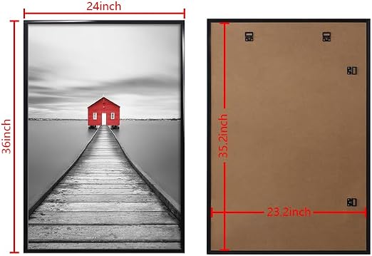 Photo 1 of **only 2 frames**ELSKER&HOME 24x36 Poster Frame 2 Pack, Black Picture Frame for Horizontal or Vertical Wall Mounting, Sturdy and Scratch-proof