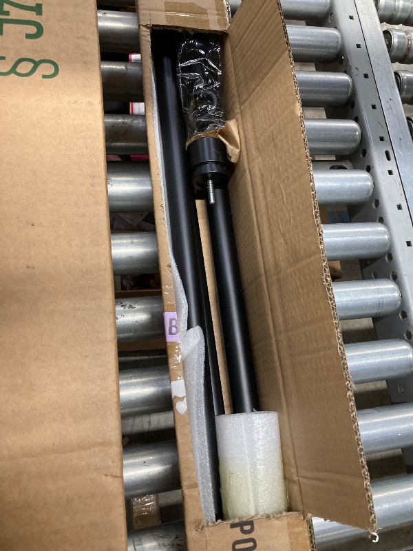 Photo 1 of 1 1/8 Inch Diameter Curtain Rods 144 to 240 Inches(12-20ft), Telescoping Heavy Duty Large Drapery Rod with Adjustable Aluminum Alloy Bracket, Solid End Caps for Windows Patio Decoration, Matte Black