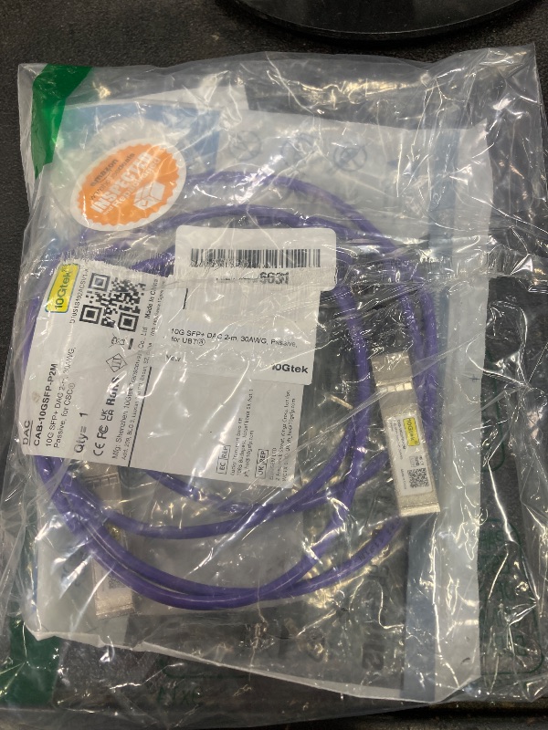 Photo 1 of [Very Peri] Colored 10G SFP+ DAC Cable - Twinax SFP Cable for Ubiquiti UniFi Devices, 2-Meter(6.5ft)