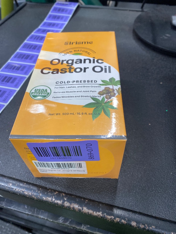 Photo 1 of **FACTORY SEALED*Cold Pressed Organic Castor Oil, Organic Castor Oil Hair Growth Serum for Eyelashes and Eyebrows, USDA 100% Pure Organic Castor Oil Non-Glass Bottle, Hexane-Free - 16 Oz**FACTORY SEALED*