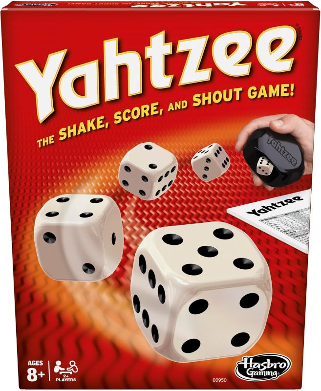 Photo 1 of
Hasbro Gaming Yahtzee Game, Fast-Playing Dice Games for Kids, Teens, and Adults, Strategy Games, Family Games for Kids, 2 or More Players, Ages 8 and Up