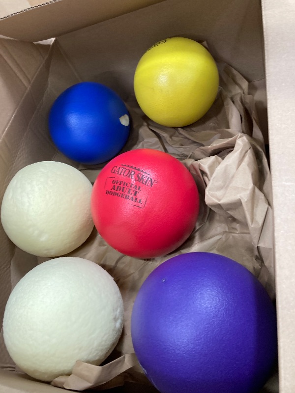 Photo 1 of ***SOME MISSING COVERS AND DAMAGED/PARTS ONLY****&S Worldwide Gator Skin Foam Dodgeballs - Easy Grip Starter Balls, Low Density Foam for No Sting, Durable Coating, Tear and Puncture Resistant, 8.3 inch Size for Teens and Adults, Multicolor, 6 Pack