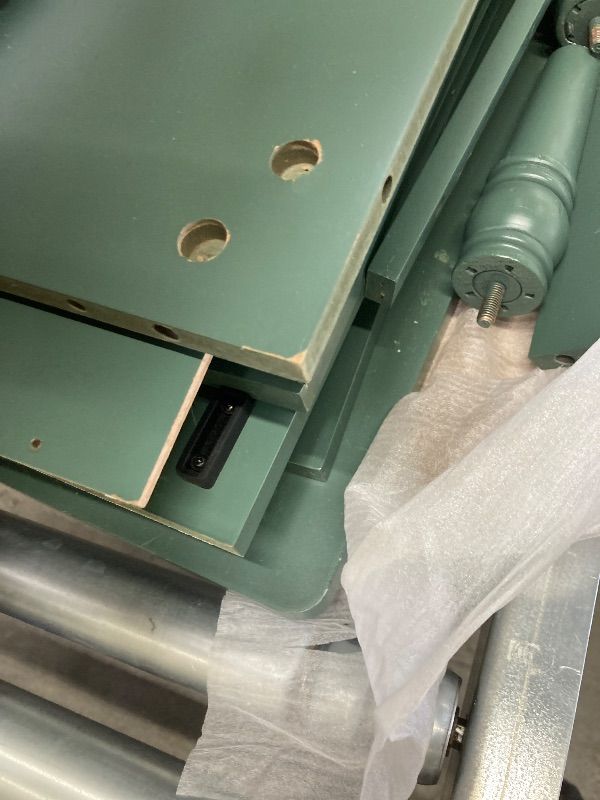 Photo 1 of ***DAMAGED -SCUFFS/SCRATCHES, PAINT CHIPS SELLING AS PARTS ONLY*** 
RoyalCraft Buffet Cabinet with Storage, Vintage Sideboard with 2 Doors & 3 Drawers, Coffee Bar Table with Solid Wood Legs, Mid Century Modern Painted Credenza for Kitchen, Dining Room, Gr