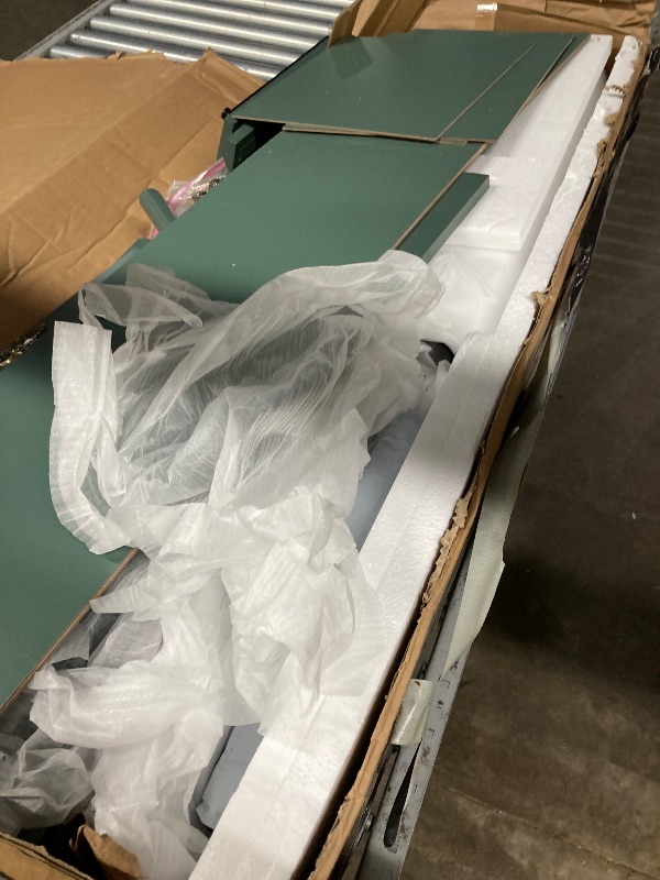 Photo 1 of ***DAMAGED -SCUFFS/SCRATCHES, PAINT CHIPS SELLING AS PARTS ONLY*** 
RoyalCraft Buffet Cabinet with Storage, Vintage Sideboard with 2 Doors & 3 Drawers, Coffee Bar Table with Solid Wood Legs, Mid Century Modern Painted Credenza for Kitchen, Dining Room, Gr