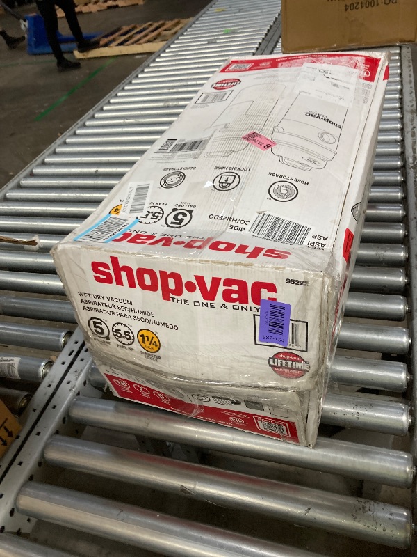 Photo 1 of ***MISSING PIECES --SELLING AS IS *** Shop-Vac 5 Gallon 5.5 Peak HP Wet/Dry Vacuum, Wall Mountable Compact Shop Vacuum with 18+7Ft Long Hose & Attachments, Ideal for Jobsite, Garage, Car & Workshop. 9522236