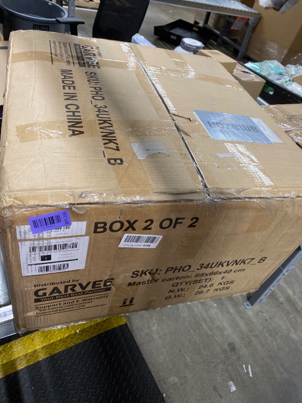 Photo 1 of ****Parts only****

***Box 2 of 2**** missing box 1****
MilleLoom 5-Piece Outdoor Sectional Sofa Set, All-Weather PE Rattan Patio Furniture with Ottoman & Tempered Glass Table, Convertible Garden Couch for Backyard, Porch, Poolside (Brown/Wine Red)