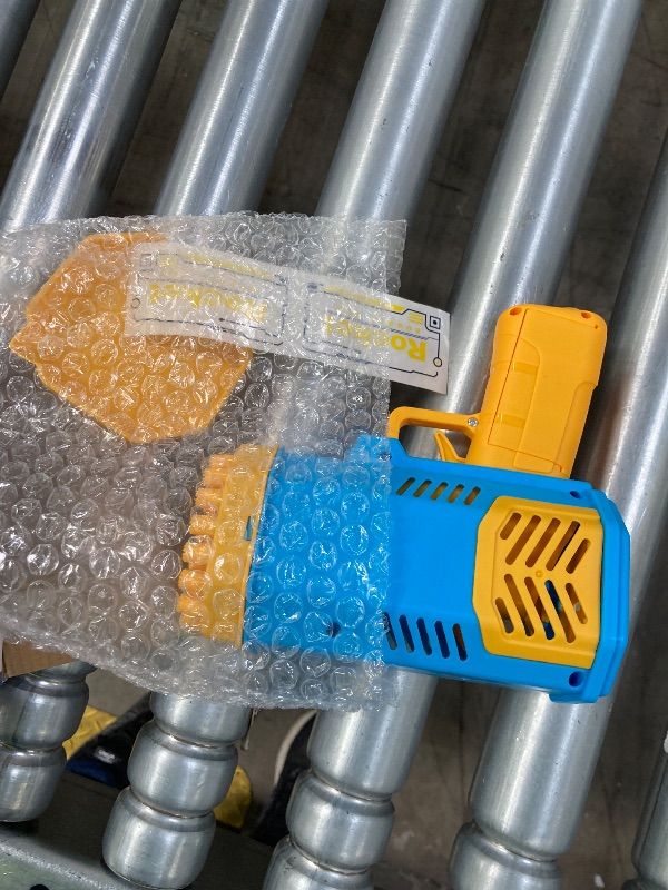 Photo 1 of ***MISSING PIECES -SELLING AS IS *** LUSJNGE ONE Bubble Gun, 40-Hole Light Up Bubble Machine for Toddlers 1-3, Blue Bubble Blaster Maker, Party Favors Toys for Boys Girls 4-8 Birthday Gifts