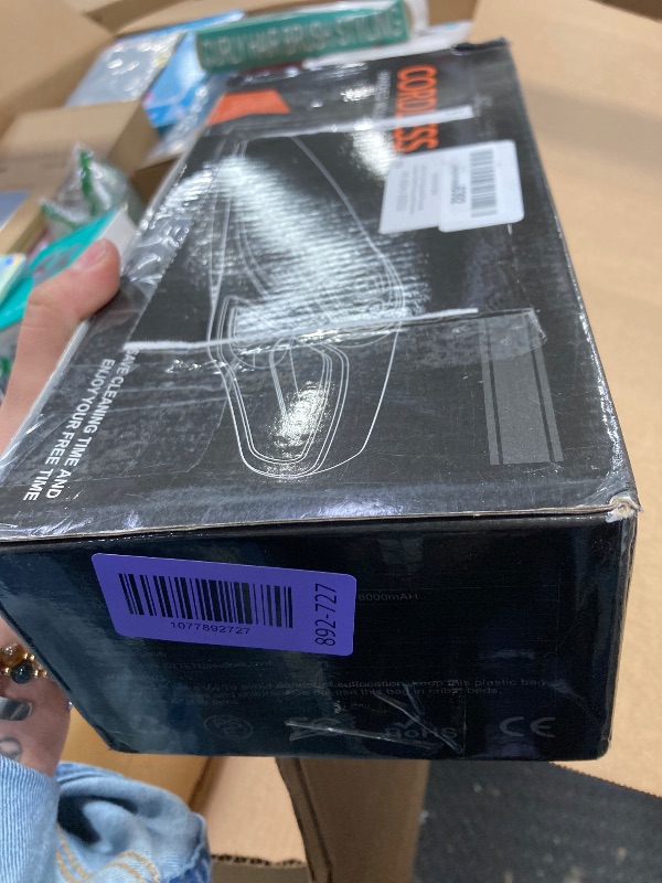 Photo 1 of ***USED*** Handheld Vacuum Cordless 25000PA Powerful Suction, Portable Car Vacuum, 3 in 1 Hand Held Vacuum Rechargeable 8000mAh with LED Light, HEPA Filter, Home, Car Seats, Office, Pet Hair, Dust Buster