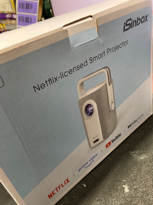 Photo 1 of [Short Throw/1200ANSI/Built in Apps] 4K Outdoor Projector with WiFi and Bluetooth, Auto Focus Projector with Dual-Mode Stand, Smart Portable Proyector with Netflix/YouTube/PrimeVideo & Dolby