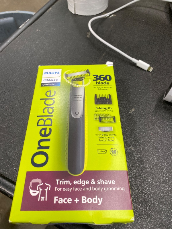 Photo 1 of ***MISSING PIECES -SELLING AS PARTS ONLY**Philips Norelco for Face + Body, Electric Beard Trimmer, Shaver and Groomer, 5in1 Adjustable Comb, 1x Body Kit, Model QP2834/70, Black/Lime Green