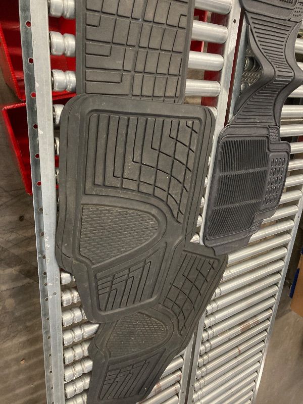 Photo 1 of **NEEDS CLEANING**FH Group Automotive Floor Mats Universal Fit Climaproof for All Weather Protection Heavy Duty Rubber fits Most Cars, SUVs, and Trucks, Trim to Fit Black EST VALUE 32.33