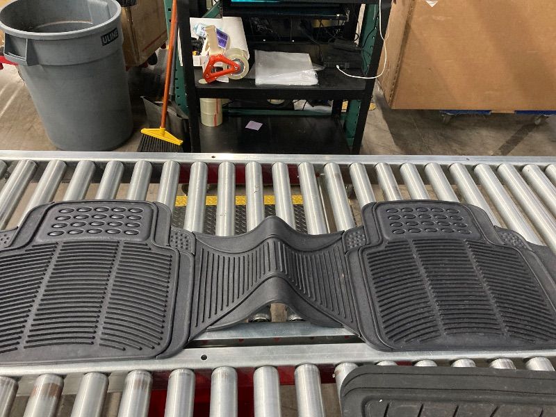 Photo 1 of **NEEDS CLEANING**FH Group Automotive Floor Mats Universal Fit Climaproof for All Weather Protection Heavy Duty Rubber fits Most Cars, SUVs, and Trucks, Trim to Fit Black EST VALUE 32.33