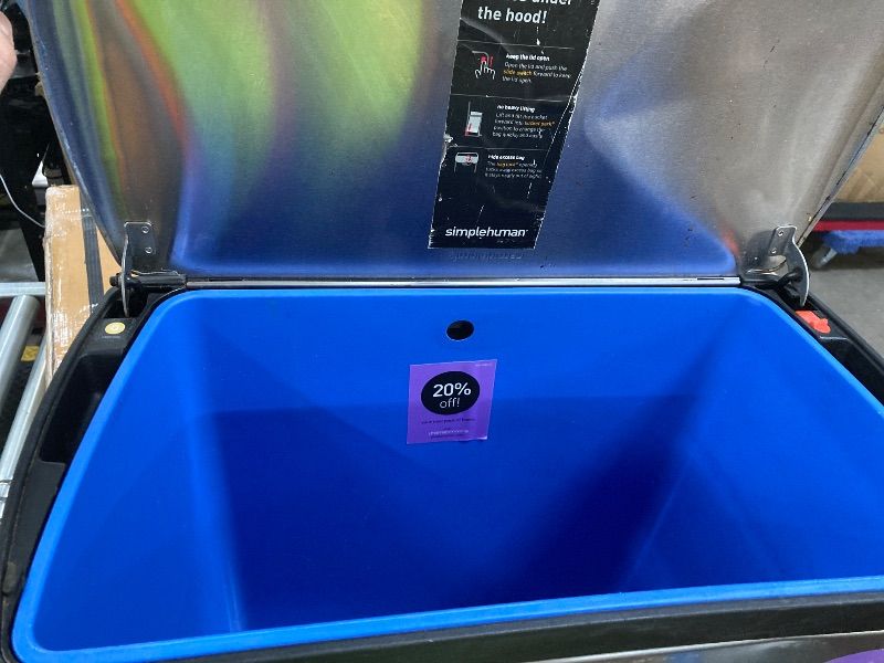 Photo 1 of **DENT ON TOP LID/NO BOX***simplehuman 50 Liter / 13.0 Gallon Rectangular Kitchen Step Trash Can, Brushed Stainless Steel